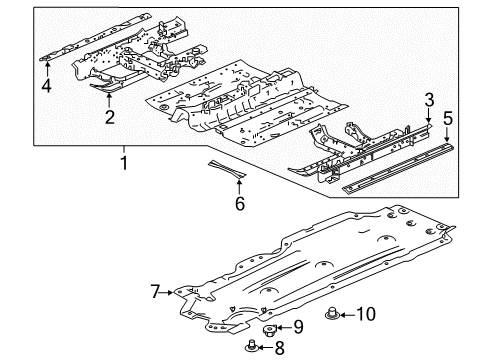2022 Honda Accord Hybrid Floor & Rails Diagram