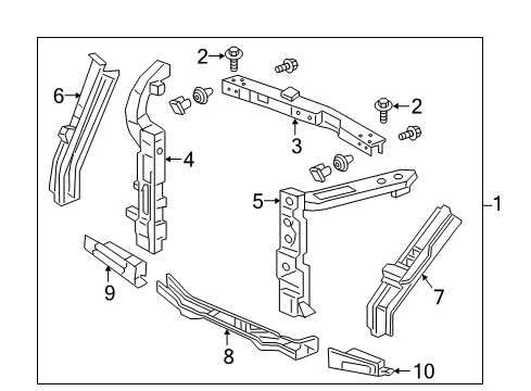 2023 Honda Odyssey Radiator Support Diagram