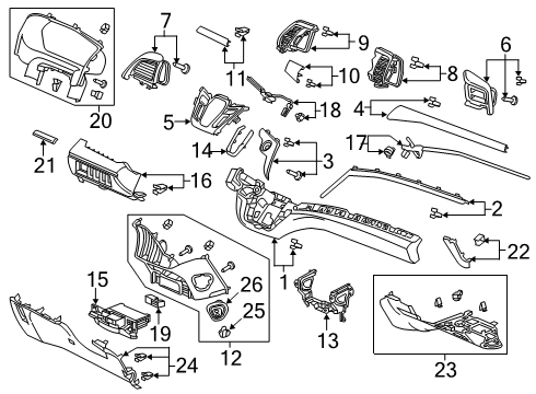 2023 Honda Odyssey Cluster & Switches, Instrument Panel Diagram 3