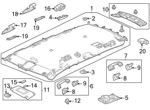 2023 Honda Pilot MICROPHONE, ANC Diagram for 39210-3V0-A01
