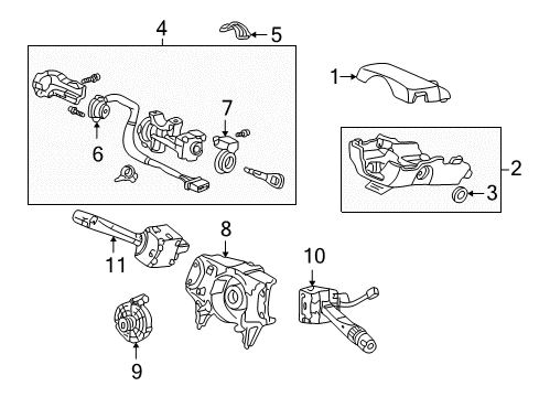 Cover Column *YR164L* Diagram for 77350-S0K-A00ZC