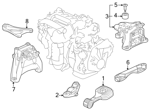2024 Honda CR-V Engine & Trans Mounting Diagram 2
