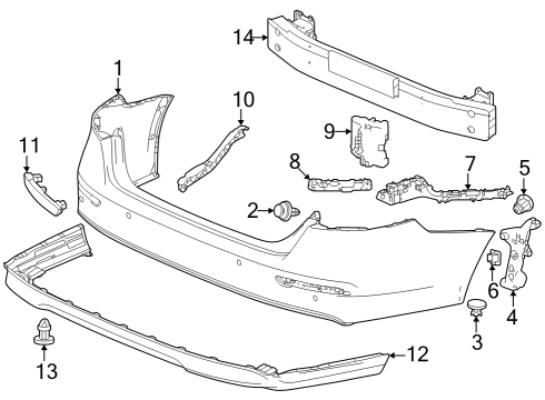2023 Honda Accord Hybrid Bumper & Components - Rear Diagram