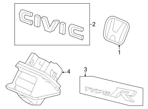 2023 Honda Civic EMBLEM, RR Diagram for 75722-T60-A01