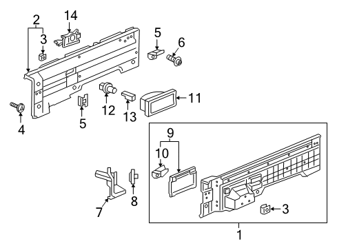 2023 Honda Ridgeline Interior Trim - Quarter Panels Diagram 2