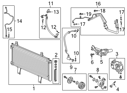 2022 Honda Accord A/C Condenser, Compressor & Lines Diagram 3