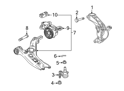 2022 Honda CR-V Front Suspension Components, Lower Control Arm, Stabilizer Bar Diagram 2