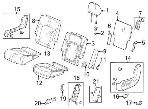 2024 Honda Pilot Second Row Seats Diagram 4