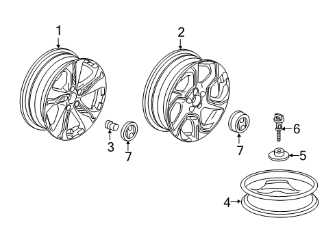 2022 Honda CR-V Wheels, Covers & Trim Diagram