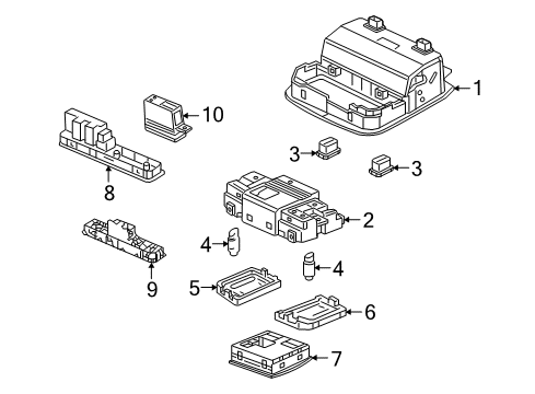 2022 Honda CR-V Overhead Console Diagram