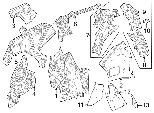 2023 Honda Pilot Inner Structure - Quarter Panel Diagram