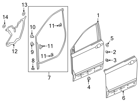 2022 Honda CR-V Door & Components Diagram 1