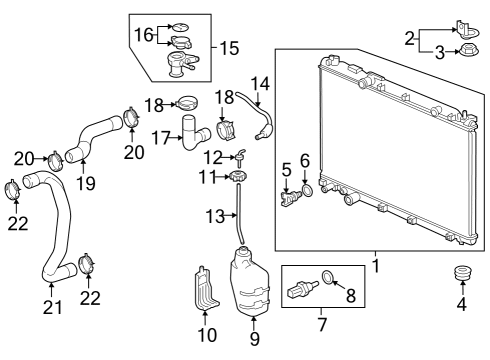 2024 Honda CR-V Radiator & Components Diagram 1