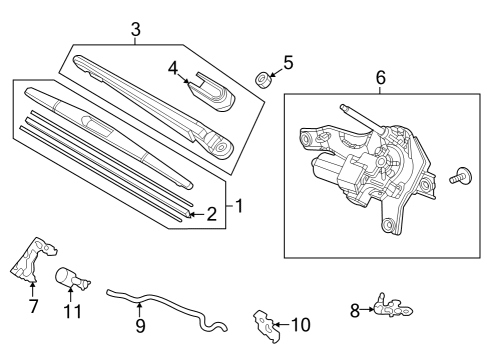 2023 Honda Pilot Wiper & Washer Components Diagram 1