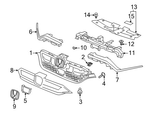 2022 Honda CR-V Grille & Components Diagram