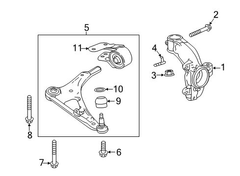 2023 Honda Ridgeline Front Suspension Components Diagram