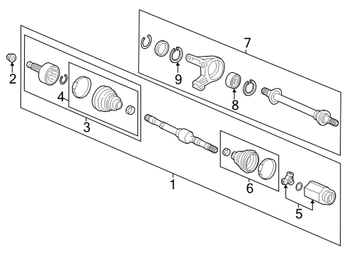 2023 Honda CR-V Drive Axles - Front Diagram 1