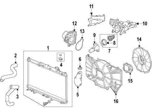 2022 Honda Accord Hybrid Cooling System, Radiator, Water Pump, Cooling Fan Diagram 5