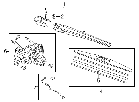 2022 Honda HR-V Wiper & Washer Components Diagram 1