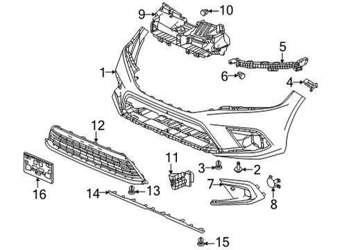 2022 Honda Civic Bumper & Components - Front Diagram 2