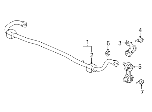 2022 Honda CR-V Rear Suspension, Lower Control Arm, Upper Control Arm, Stabilizer Bar, Suspension Components Diagram 2