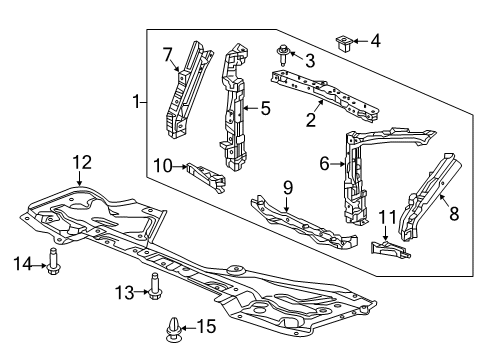 2022 Honda Passport Radiator Support, Splash Shields Diagram