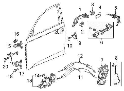2022 Honda Accord Hybrid Lock & Hardware Diagram 1
