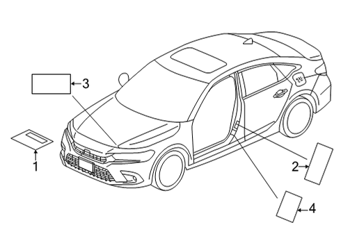 2023 Honda Civic Information Labels Diagram 1