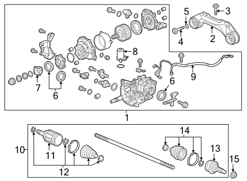 2023 Honda CR-V Axle & Differential - Rear Diagram