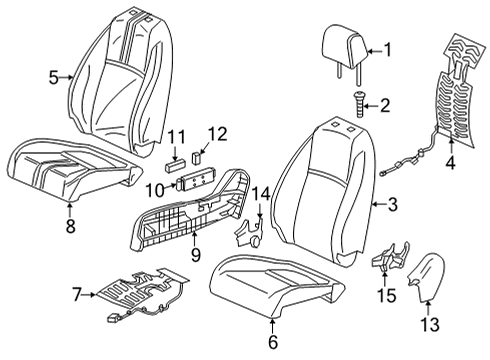 2022 Honda Civic Passenger Seat Components Diagram 2