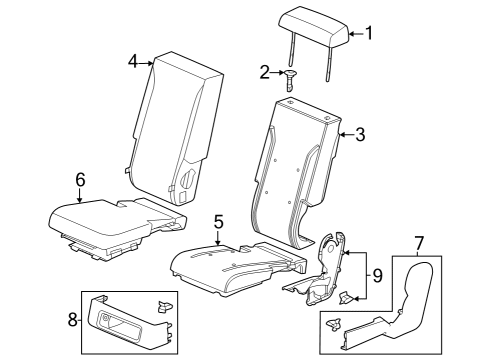 2024 Honda Pilot Second Row Seats Diagram 1