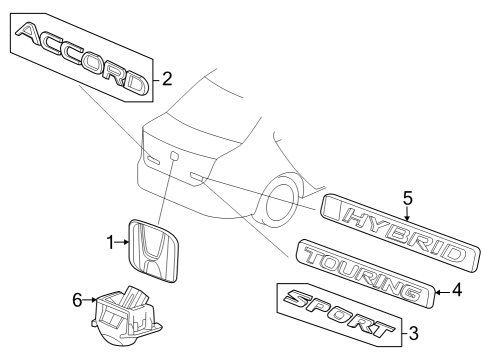 2023 Honda Accord Hybrid Exterior Trim - Trunk Diagram