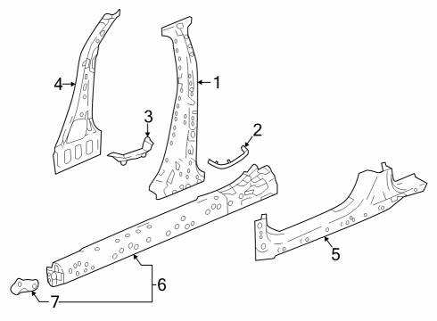 2023 Honda Accord Hybrid Center Pillar & Rocker Diagram