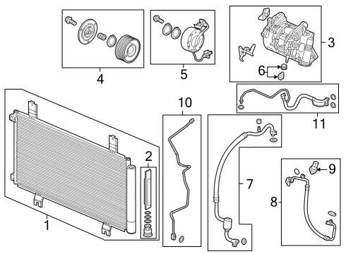 2023 Honda HR-V Condenser, Compressor & Lines Diagram
