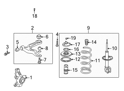 Shock Absorber Assembly, Right Front (Green) Diagram for 51601-SHJ-A47