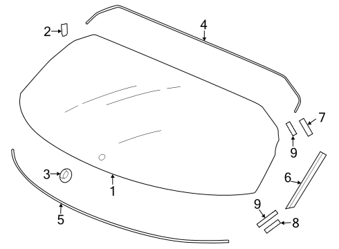 2023 Honda HR-V Glass - Lift Gate Diagram