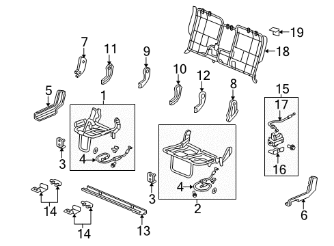 2023 Honda Ridgeline Rear Seat Components Diagram 3