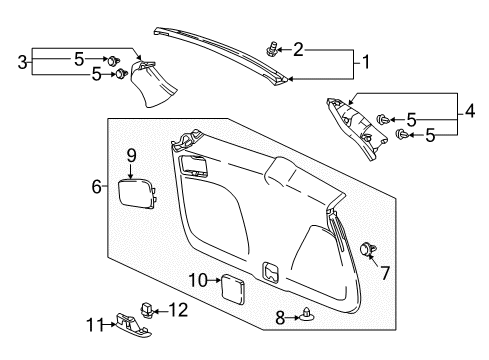 2022 Honda CR-V Hybrid Lift Gate Diagram 1