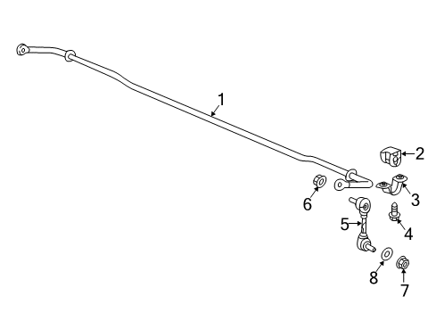2022 Honda CR-V Rear Suspension, Lower Control Arm, Upper Control Arm, Stabilizer Bar, Suspension Components Diagram 1
