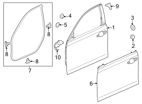 2024 Honda Accord Hybrid Door & Components Diagram