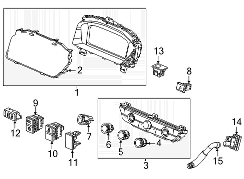 2022 Honda Civic Cluster & Switches, Instrument Panel Diagram 4