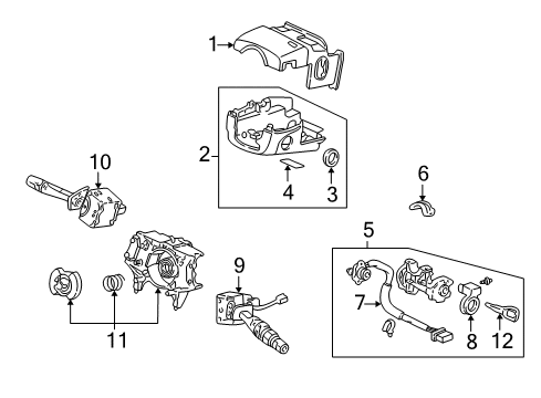Cover Column *YR202L* Diagram for 77360-S3V-A01ZB