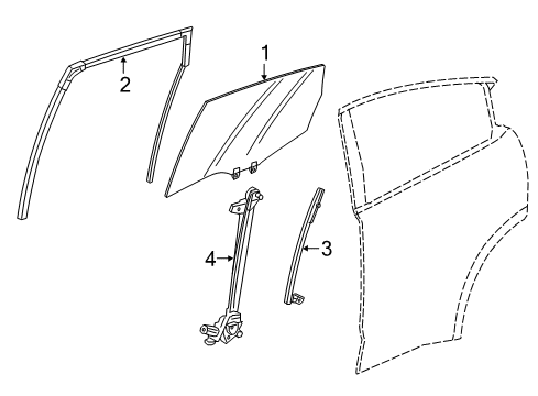 2022 Honda HR-V Front Door Glass & Hardware Diagram 2