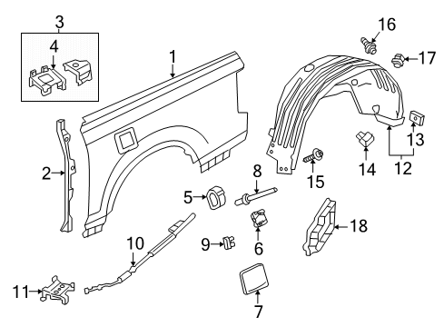2023 Honda Ridgeline Side Panel & Components Diagram