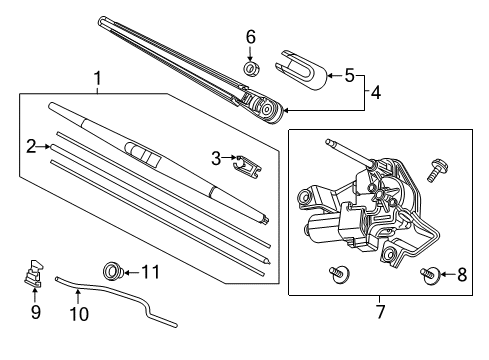 2023 Honda Odyssey Wiper & Washer Components Diagram 1