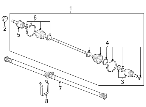 2023 Honda HR-V Axle & Differential - Rear Diagram 1