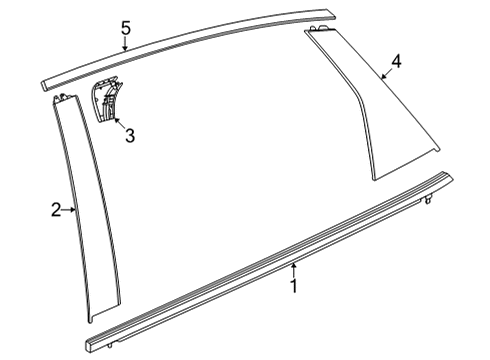 2022 Honda Civic Exterior Trim - Rear Door Diagram 1