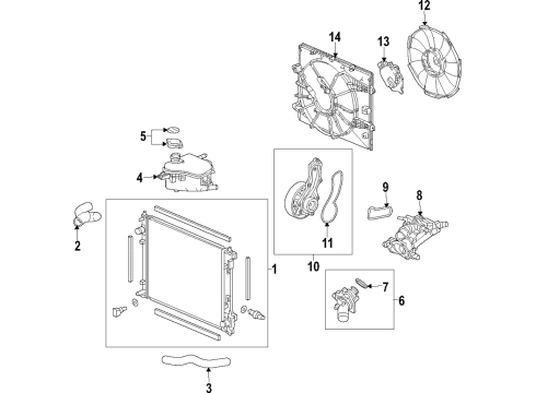 2022 Honda Accord Hybrid Cooling System, Radiator, Water Pump, Cooling Fan Diagram 6