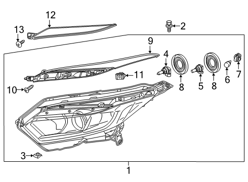 2022 Honda HR-V Headlamp Components Diagram