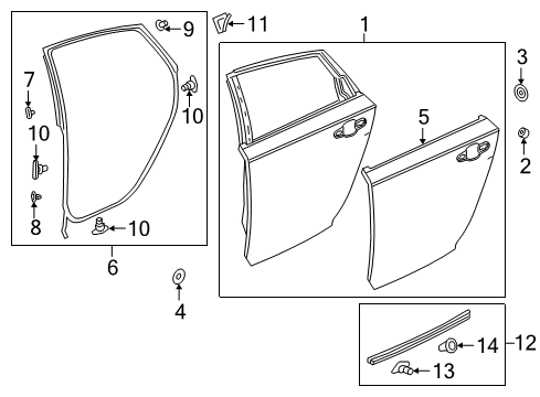 2022 Honda Accord Hybrid Door & Components Diagram 2